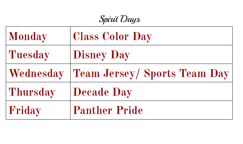 2025 Spirit Days